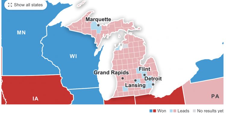 [속보] 바이든 미시건주 승리 … 선거인단 253명 확보
