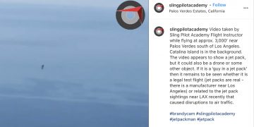 고도 3000피트 상공에서 만난 미스테리 … “젯팩 착용하고 유영”