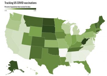 1차 백신접종 가장 많은 주는 웨스트버지니아, 꼴찌는 알칸사
