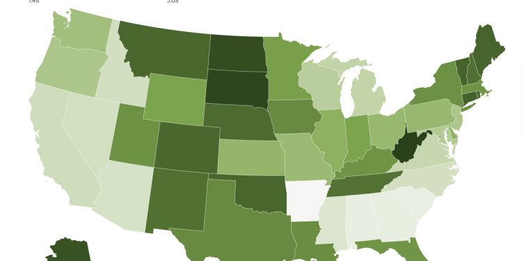 1차 백신접종 가장 많은 주는 웨스트버지니아, 꼴찌는 알칸사