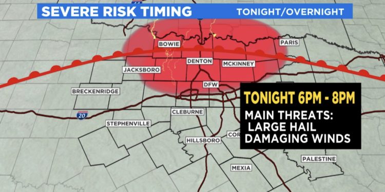 북텍사스, 오늘밤(24일) 우박 경보 … 최대 2인치