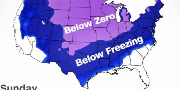 알칸사, 테네시, 켄터키 일부지역 ‘지름 0.5인치’ 얼음눈 예보