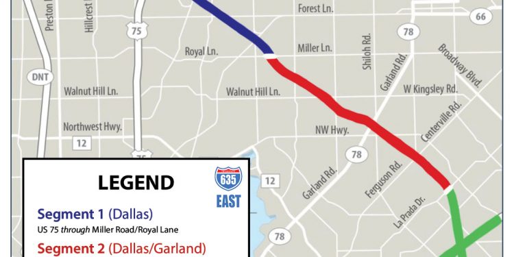 달라스, 갈랜드, 머스킷 635번 도로 확장공사 … “일부도로 폐쇄”