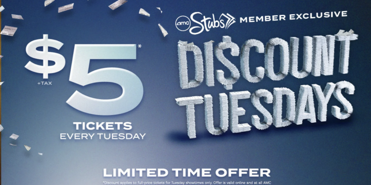 AMC 극장 “매주 화요일, 5달러에 영화보세요”