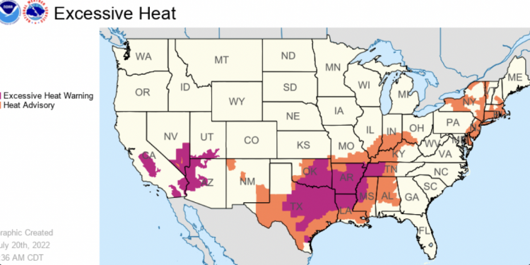 텍사스와 오클라호마 일부지역 115도(섭씨 46도) 관측