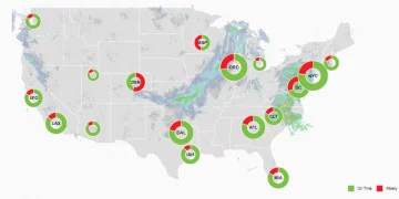 미 전역을 뒤덮는 초강력 한파에 항공대란