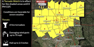 북텍사스, 오늘(16일) 밤 8시까지 토네이도 경보