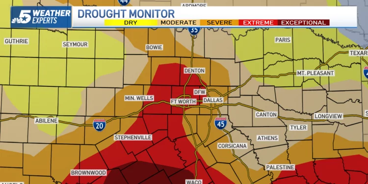 텍사스 전역에 걸친 극심한 가뭄 지속