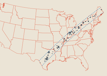 4월 8일 토탈 이클립스(개기일식), 텍사스 관통