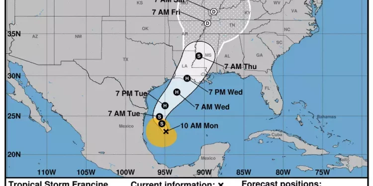 휴스턴과 갈베스턴, 열대성 폭풍 프랜신(Francine) 영향권