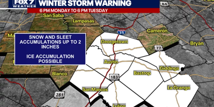 중부 텍사스, 겨울폭풍 주의보 … “도로 결빙 주의해야”